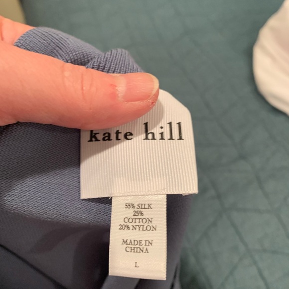 NWT Kate Hill Blue Silk Blend Shell Tank Top - Picture 3 of 4